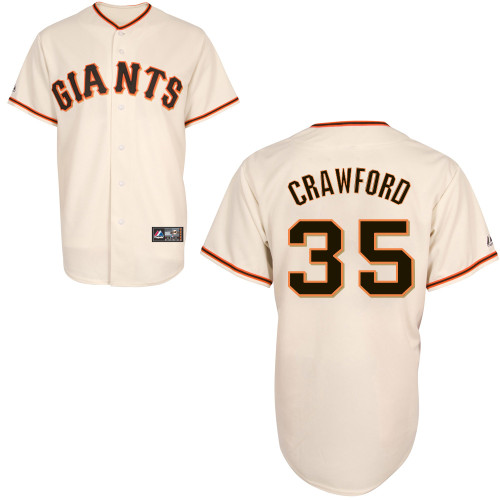 Brandon Crawford #35 Youth Baseball Jersey-San Francisco Giants Authentic Home White Cool Base MLB Jersey